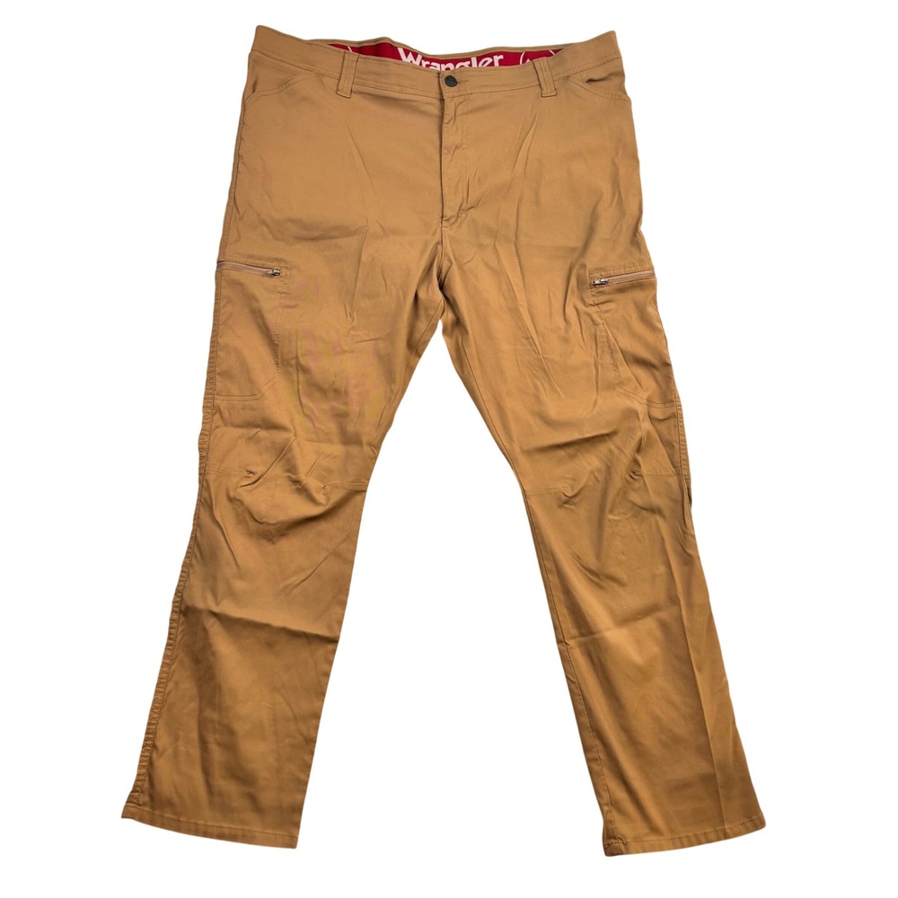 Wrangler Outdoor Series Mens Cargo Pants Tan Khaki Nylon Blend 42x30 Stretch